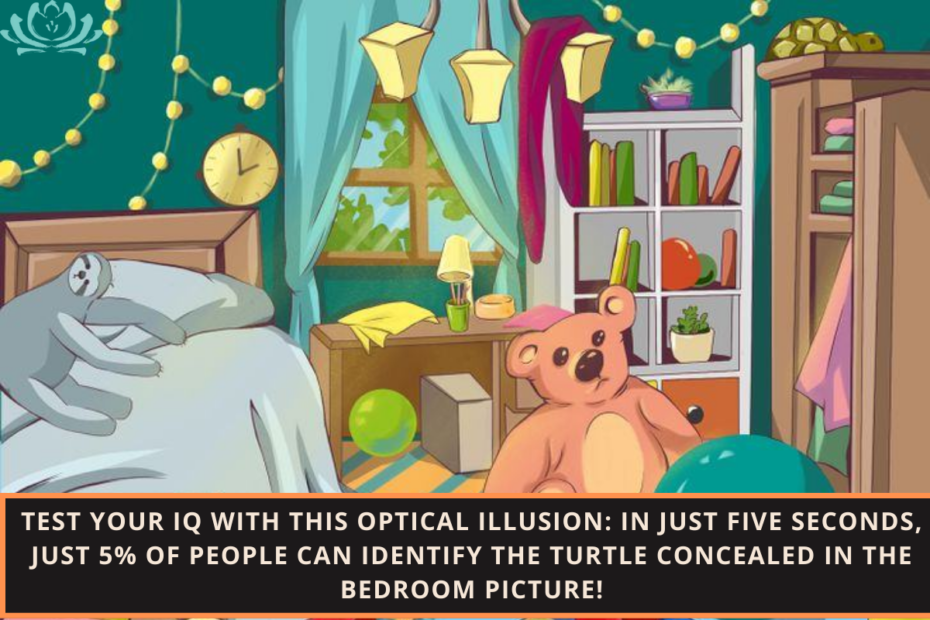 Test Your IQ with This Optical Illusion In just five seconds, just 5% of people can identify the turtle concealed in the bedroom picture!